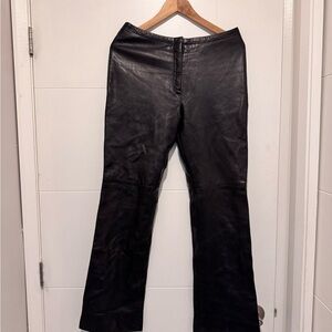 Vintage Black Leather Women's lamb skin pants
